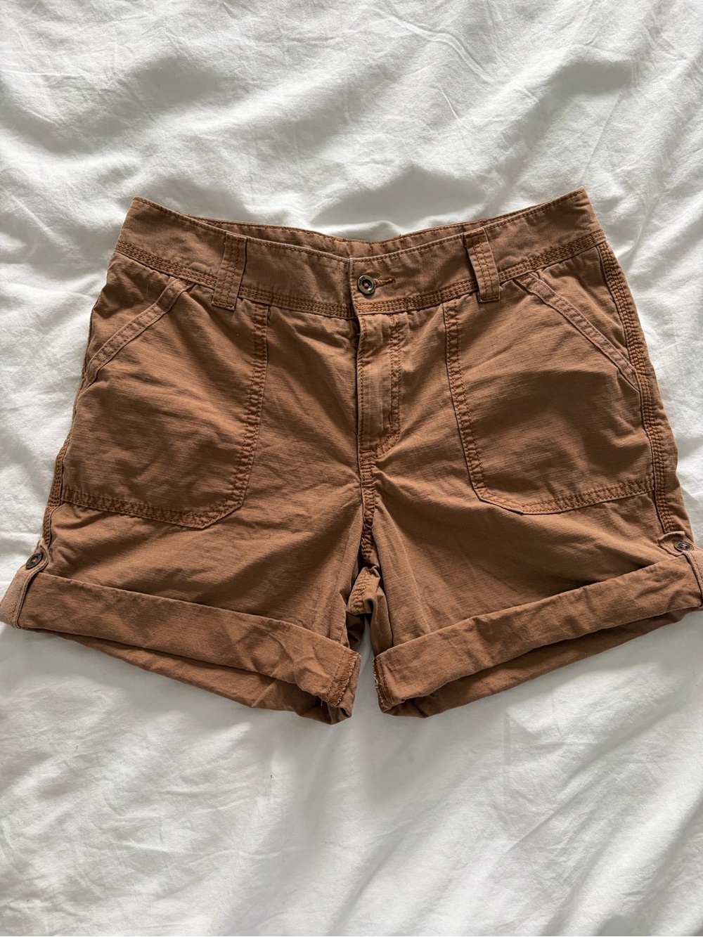 Carhartt Women's Brown Cargo Roll-Cuff Shorts